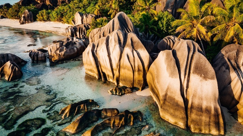 large boulders on Anse Source d'Argent beach in Seychelles