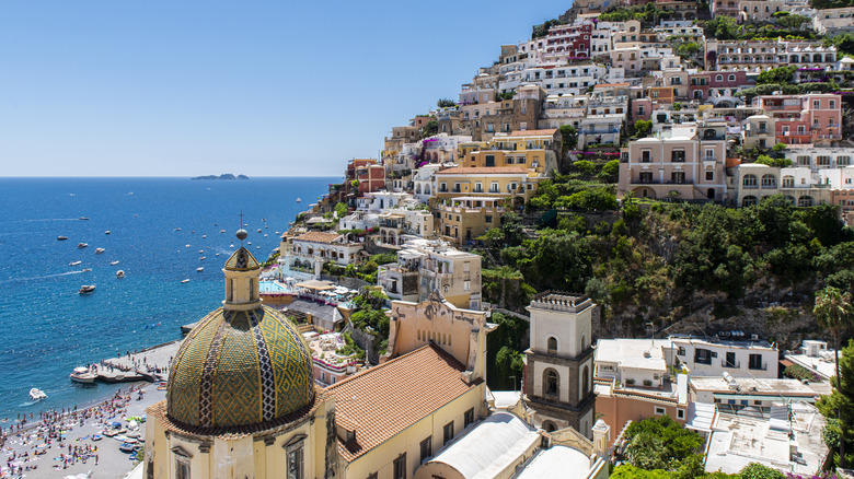 View over beach at Positano