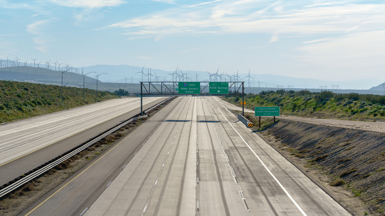 East on Interstate 10 in California near Palm Springs