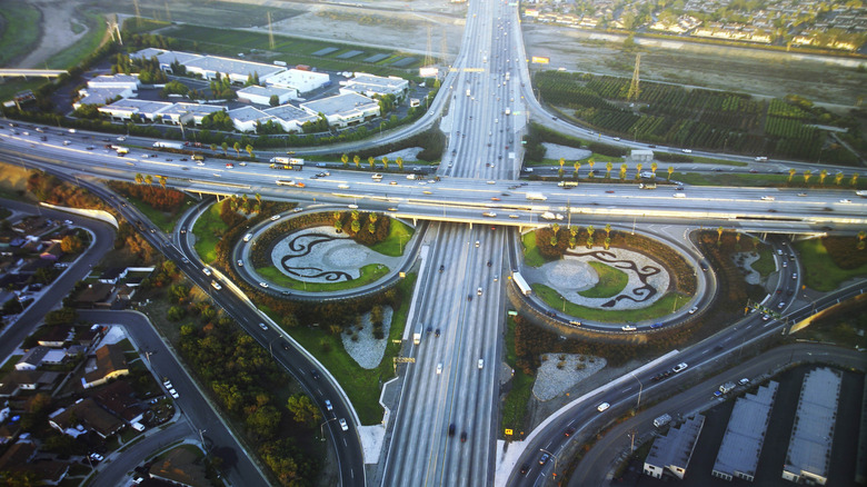 The 605 - 10 Freeway interchange, Los Angeles, California