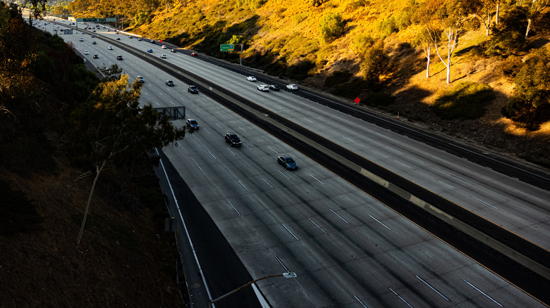 Interstate 805 at sunset in San Diego