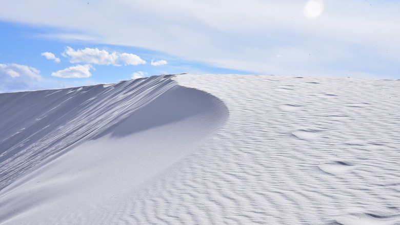 White sand dunes at White Sands National Park