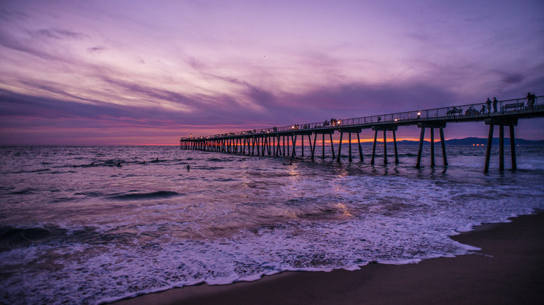 Hermosa Beach pier at sunset