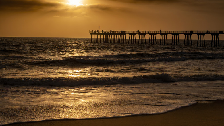 Hermosa Beach pier at sunset