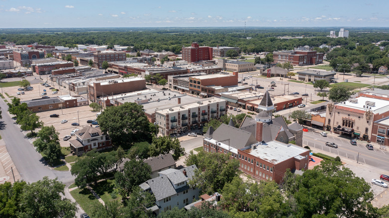 Aerial view of Downtown Emporia, Kansas