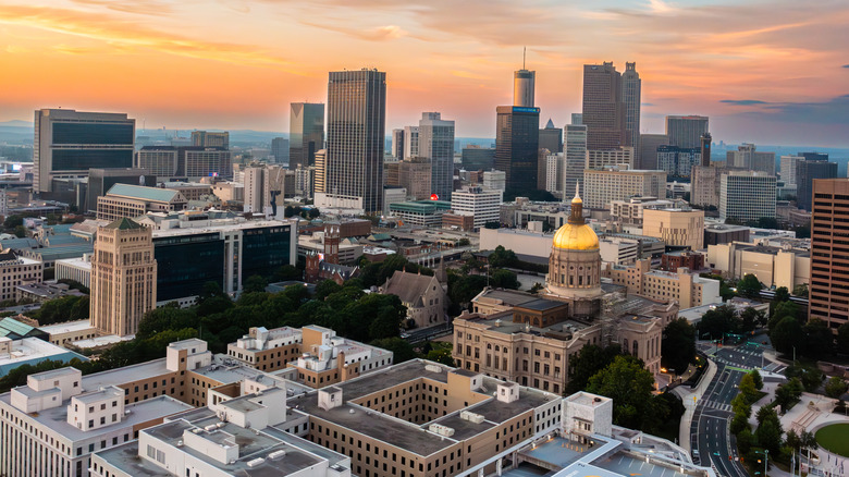 Aerial view of the Atlanta, Georgia skyline