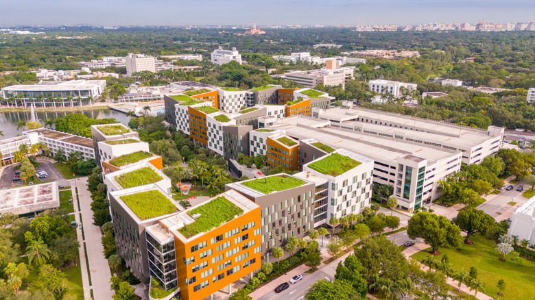 Aerial view over South Miami