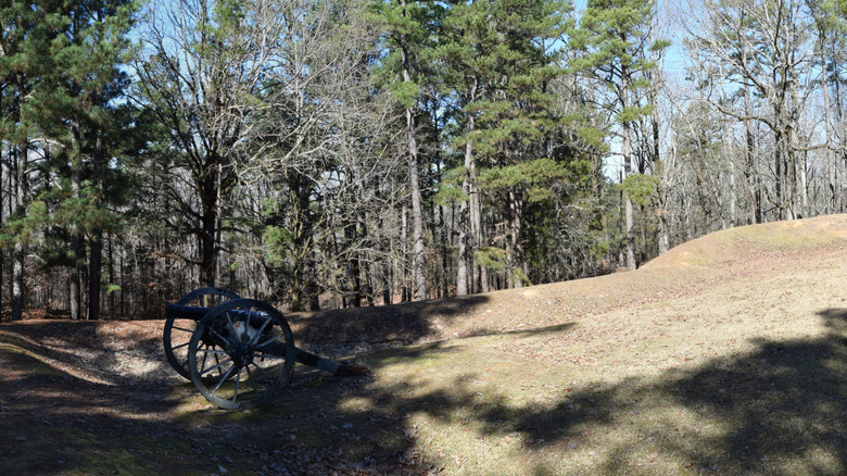 Cannon at the former Confederate fort near Grenada, Mississippi