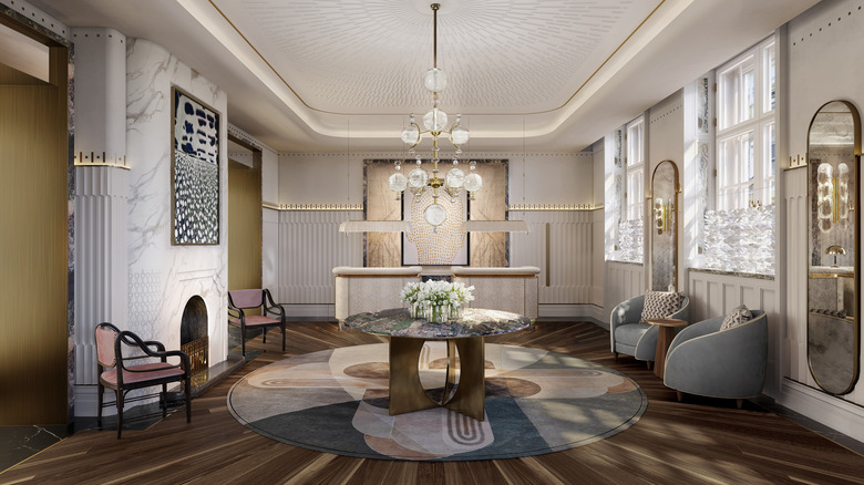 Rendering of Mandarin Oriental Vienna reception area