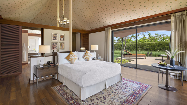 Rendering of the bedroom at The Oberoi Vindhyavilas