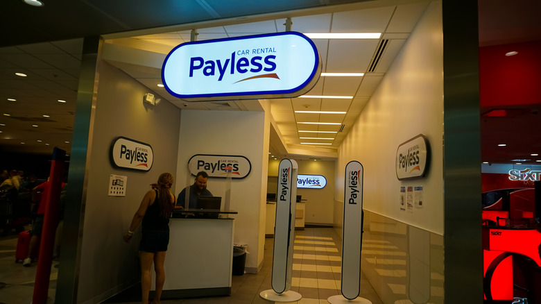 Exterior of a Payless Car Rental