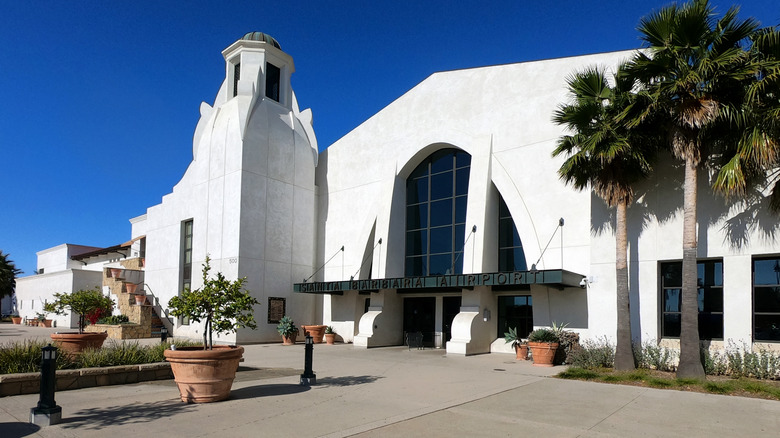 Exterior of the Santa Barbara Airport on a sunny day