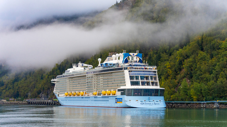 Cruise ship sailing in Skagway, Alaska