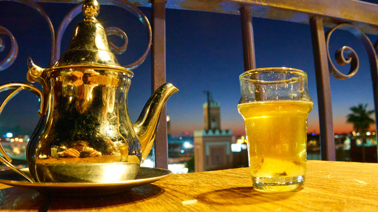 Moroccan mint tea and teapot
