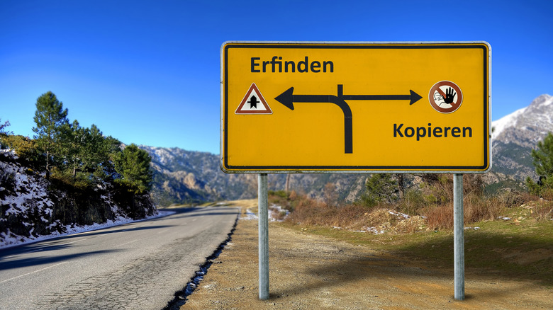 Roadsign in German