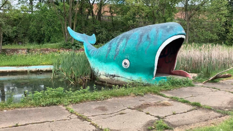 Willy the Whale at the remains of Mother Gooseland in Canton, Ohio