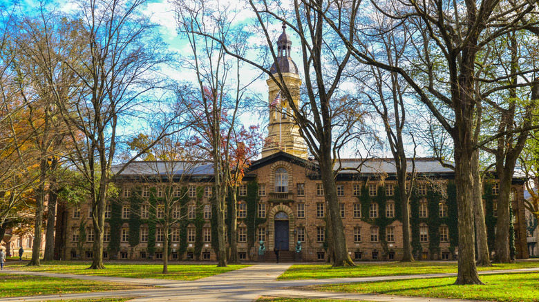 Historic Nassau Hall building at Princeton University in New Jersey