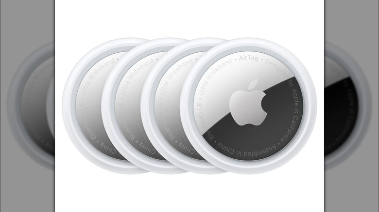 Close up of a 4-pack of Apple AirTags