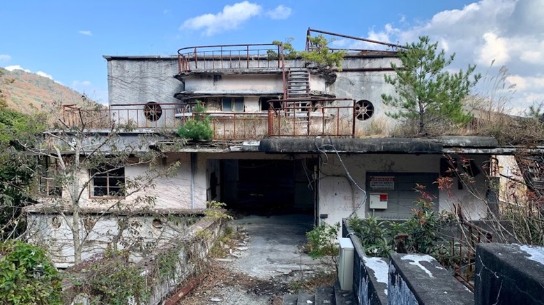 View of the dilapidated  Maya Kanko Hotel