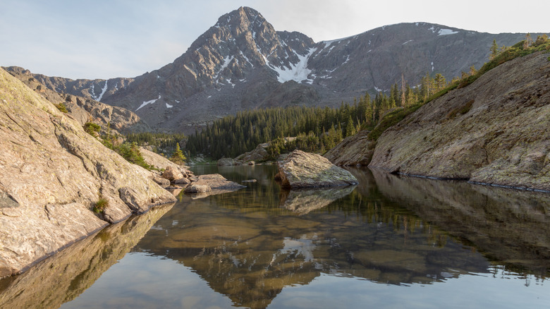Lake Reflections of Mount of the Holy Cross in the Rocky Mountains of Colorado