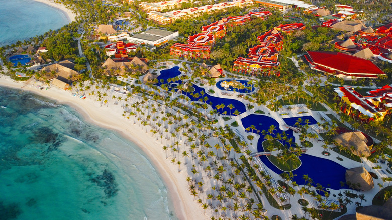 Aerial view of Barcelo Maya Beach, Mexico