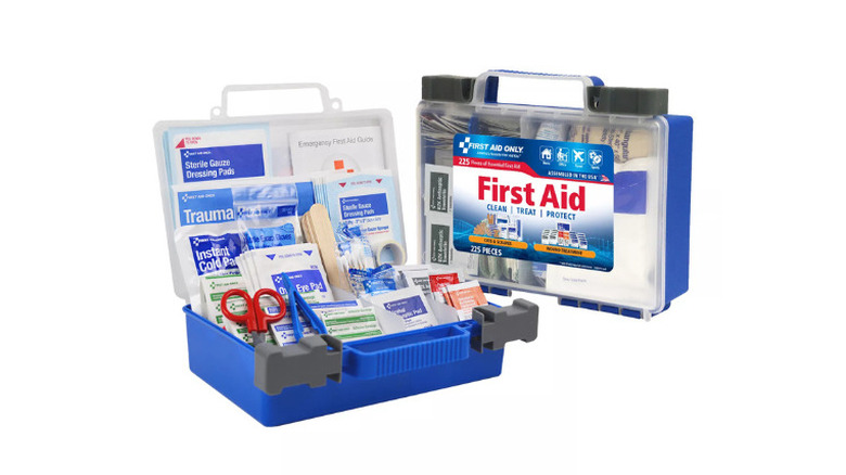 A first-aid kit on a white background