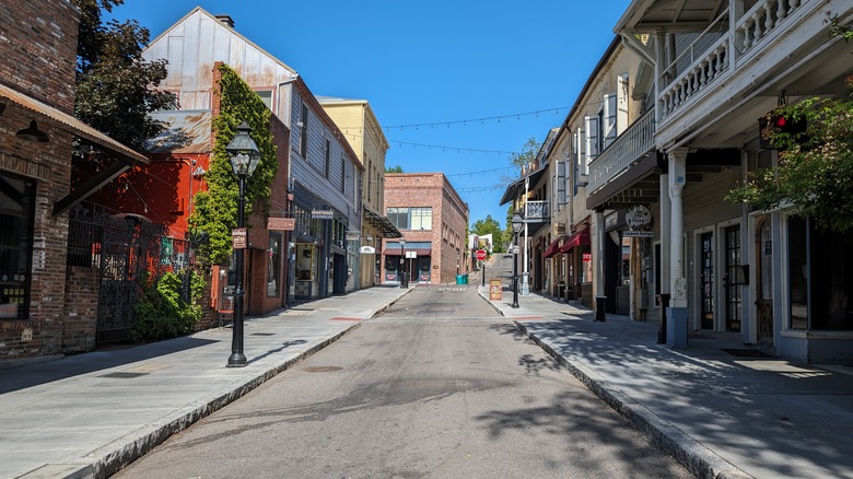 An historic street in the center of Nevada City