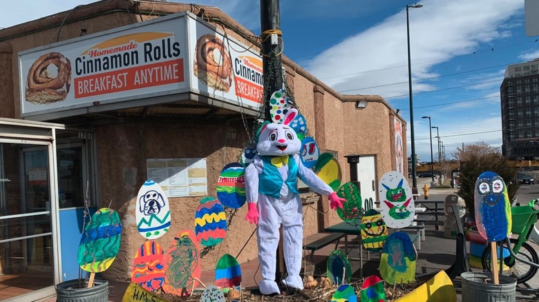 A display outside Butcher Block Cafe in Denver, Colorado