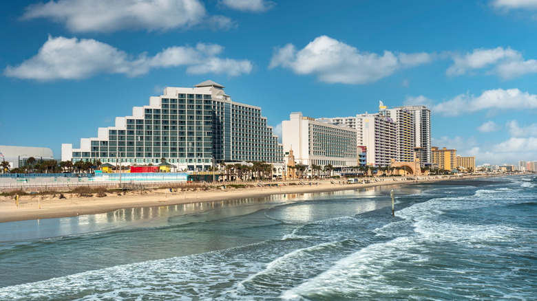 Row of hotel buildings along Daytona Beach