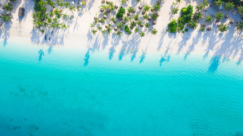 The beautiful tropical Island of Zanzibar from an aerial view, Tanzania.