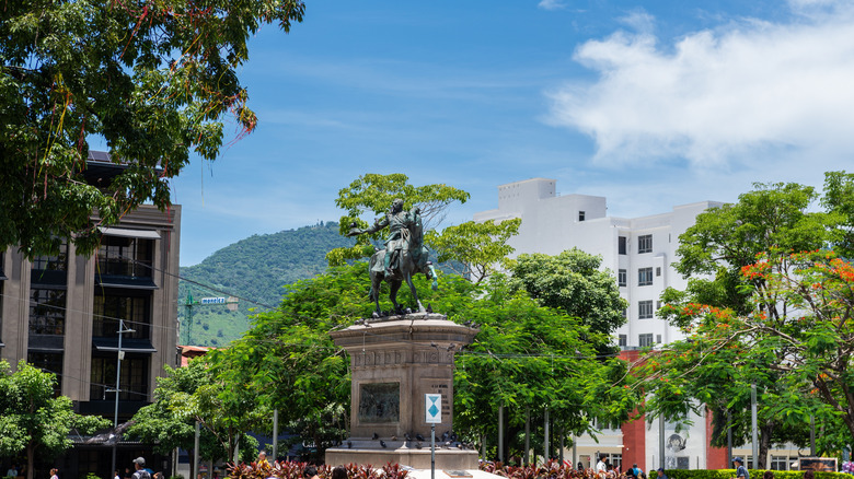 A statue of Gerardo Barrios in Plaza Gerardo Barrios, San Salvador, El Salvador