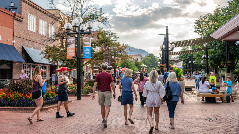 People in downtown Boulder, Colorado