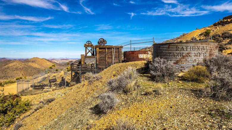 Abandoned mine on trail in Joshua Tree National Park, California