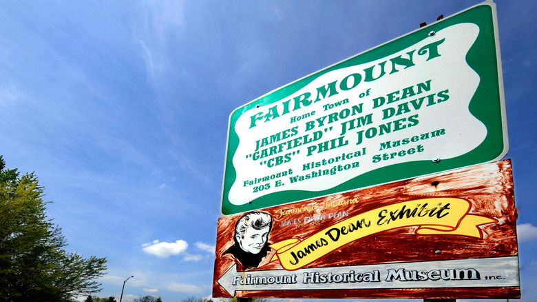 Sign for Fairmount, Indiana