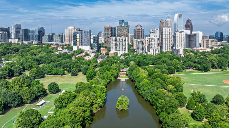 Piedmont Park and the Atlanta skyline