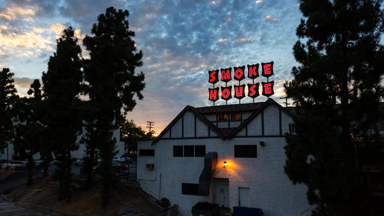 The Smoke House exterior during sunset
