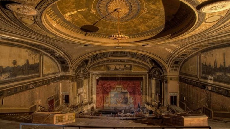 Interior view of the stage and seating of the Majestic Theater