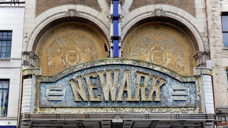 The marquee of the Paramount Theatre in New Jersey