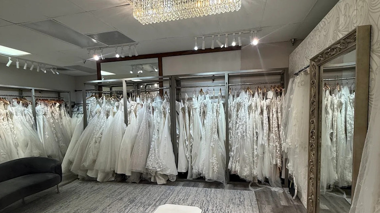 Dresses inside Bridal and Tuxedo Galleria