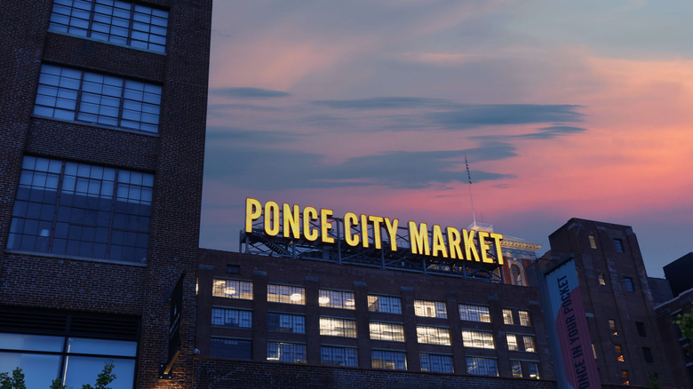 Atlanta's Ponce City Market sign at dusk