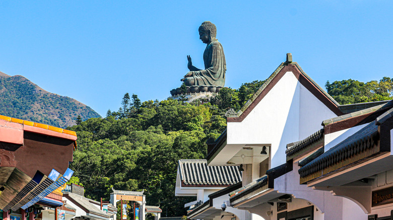 The Big Buddha keeps watch over Ngong Ping Village