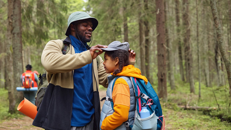 A father and daughter on their camping trip