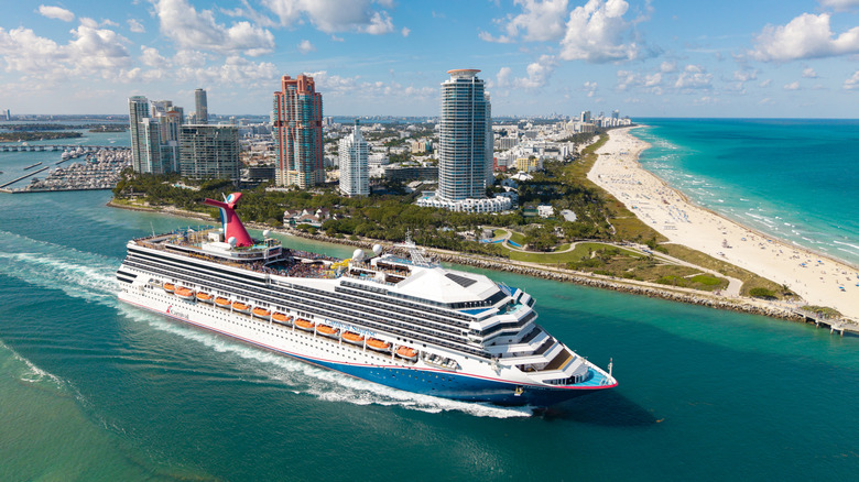 A Carnival Cruise ship at sea