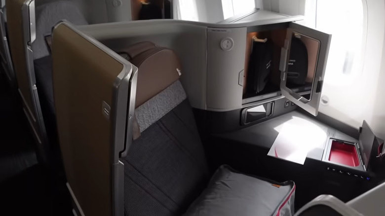 Business class window seat aboard the 787-9P airplane