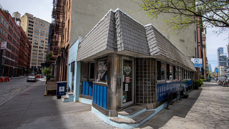 Distinctive outside of Square Diner in Tribeca, New York
