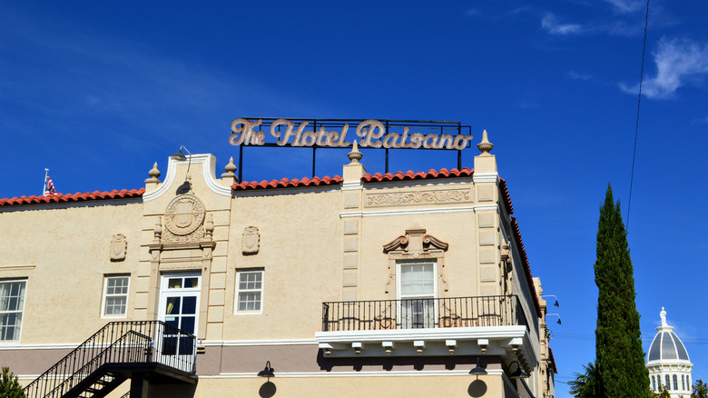 Sign over the Hotel Paisano in Marfa, Texas