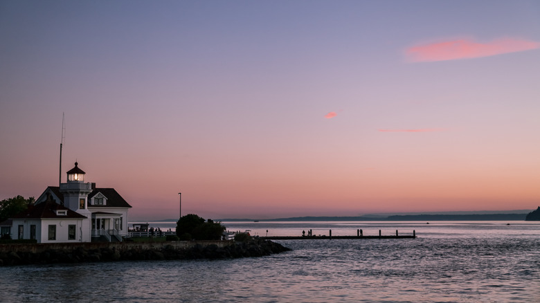 Mukilteo Lighthouse at sunset