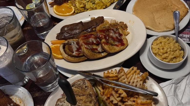 Classic diner food on a table at Chicago Diner