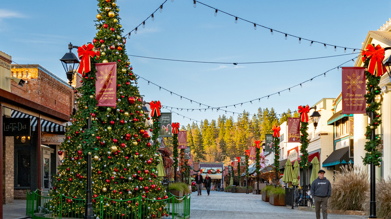 Downtown Grass Valley, California, decorated for Christmas