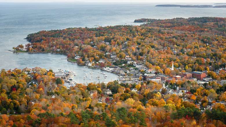 View of Camden, Maine from Mount Battie and Camden Hills State Park